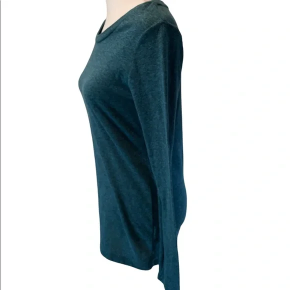 Mossimo Women’s Long Sleeve Round Neck Teel & Gray Speckled Shirt Size Small - Picture 3 of 10